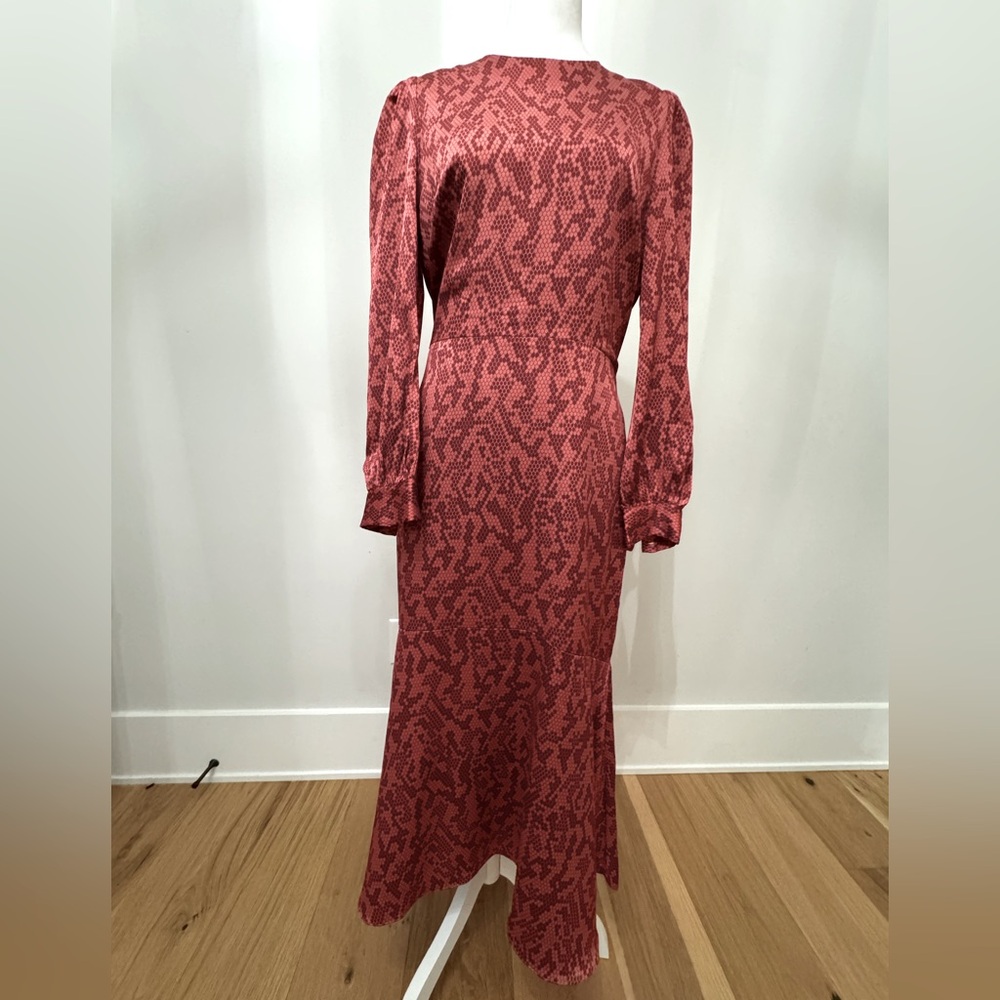 Red Midi Dress Long sleeve